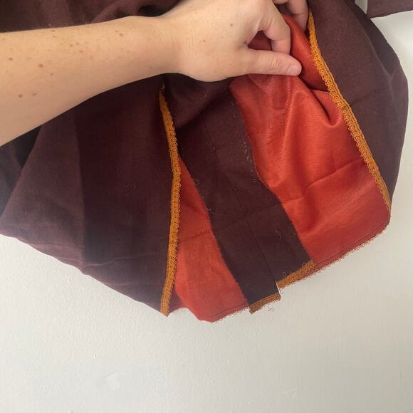 Manning Silver Vintage 70’s Long Sleeve Knee Length Dress in Brown SIZE 10 - Picture 4 of 8